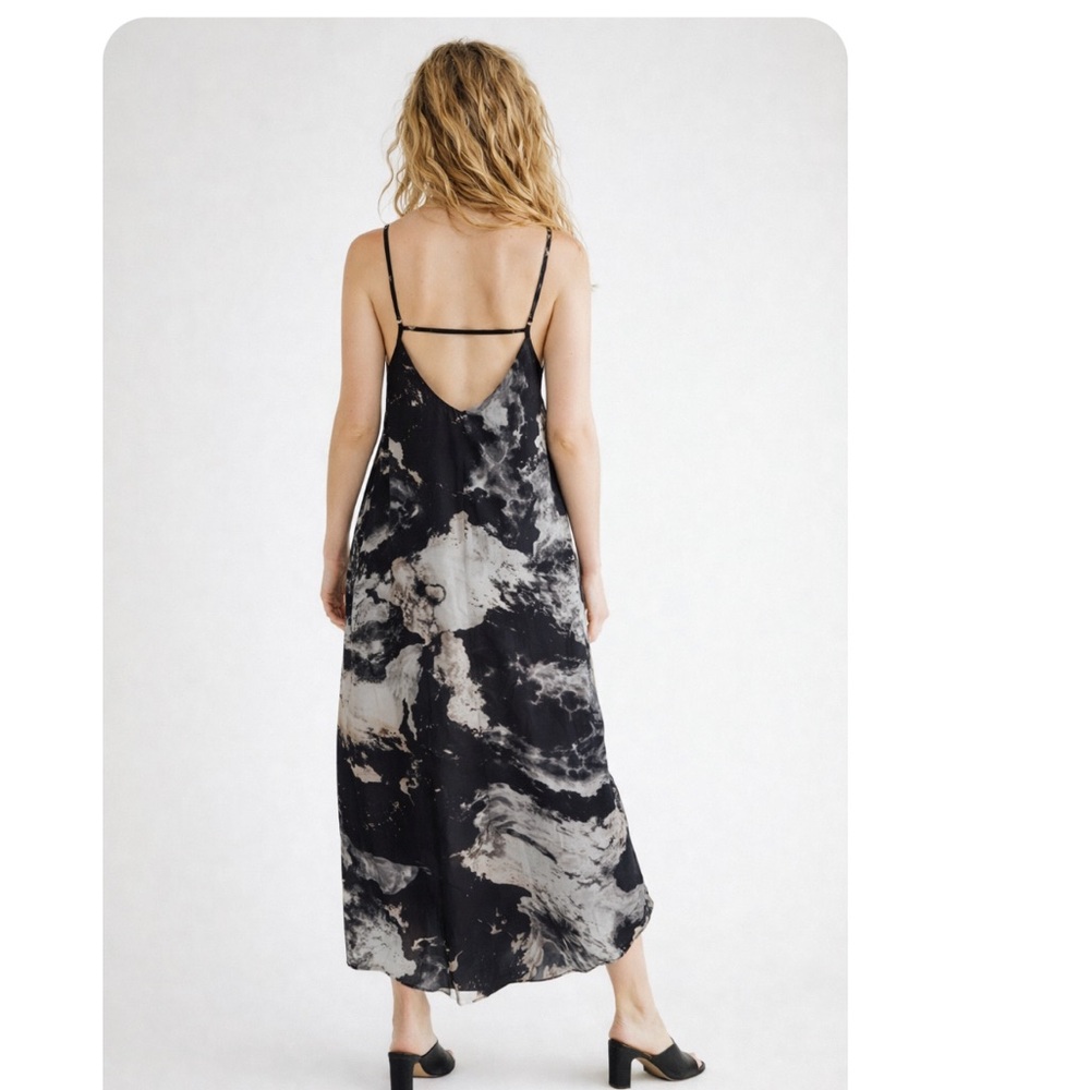 Anthropologie Maeve Black and White Marble Slip Dress - Picture 2 of 3